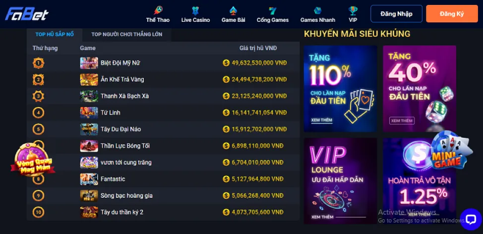 Các loại khuyến mãi P3BET VIP